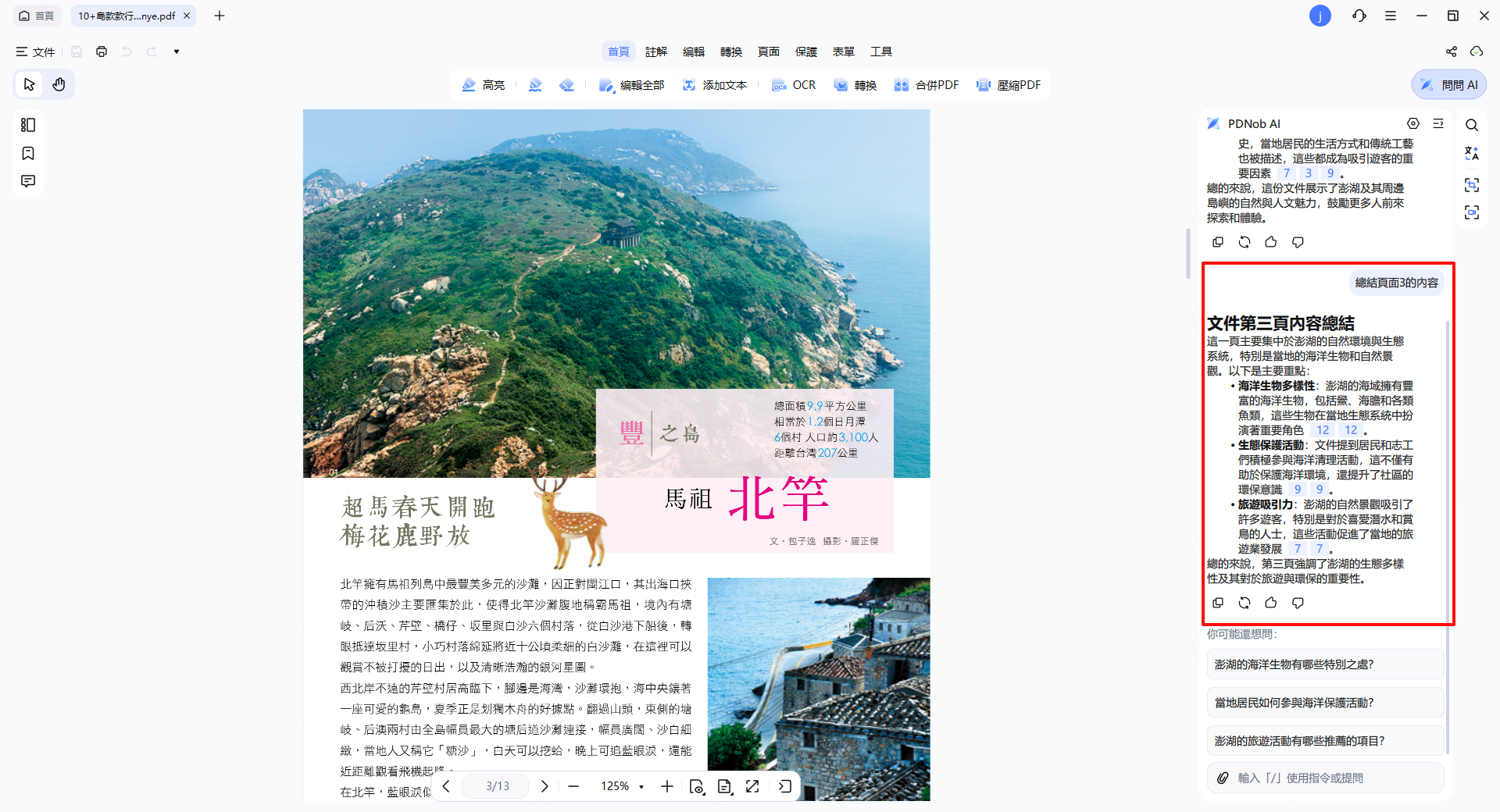 摘要指定頁面