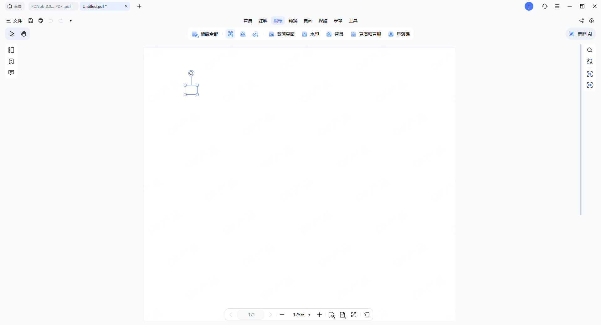 編輯空白 PDF