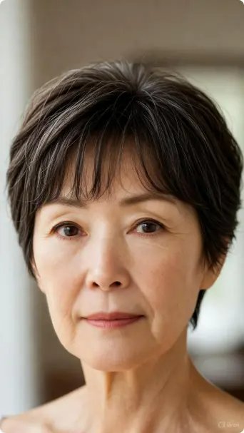 蓬鬆蘋果頭 - 2025中年婦女短髮造型超減齡