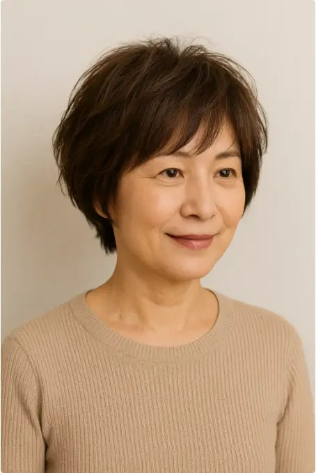 層次蓬鬆短髮 - 2025中年婦女短髮造型髮量救星