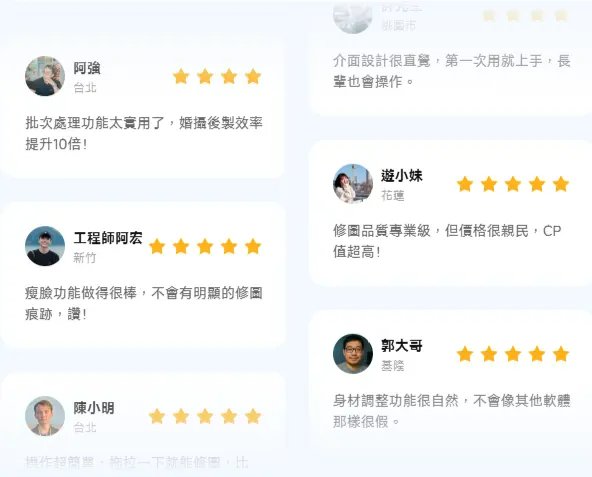 台灣用戶使用Tenorshare PixPretty優化中年婦女短髮造型照片真實評價