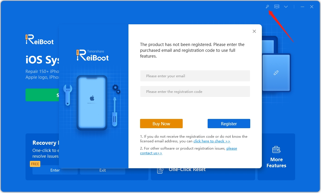 register button on windows