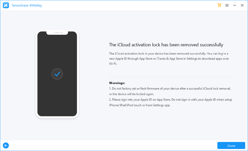 singkir kunci pengaktifan icloud berjaya - panduan 4MeKey