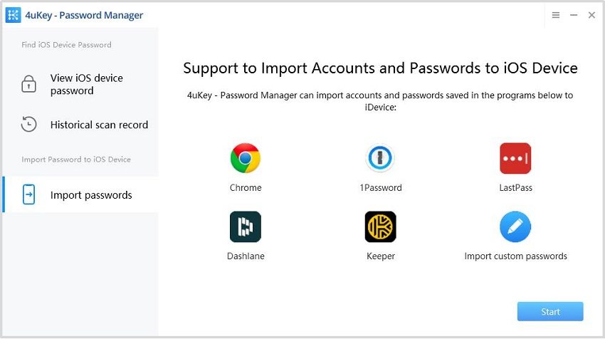 start importing passwords to ios devices