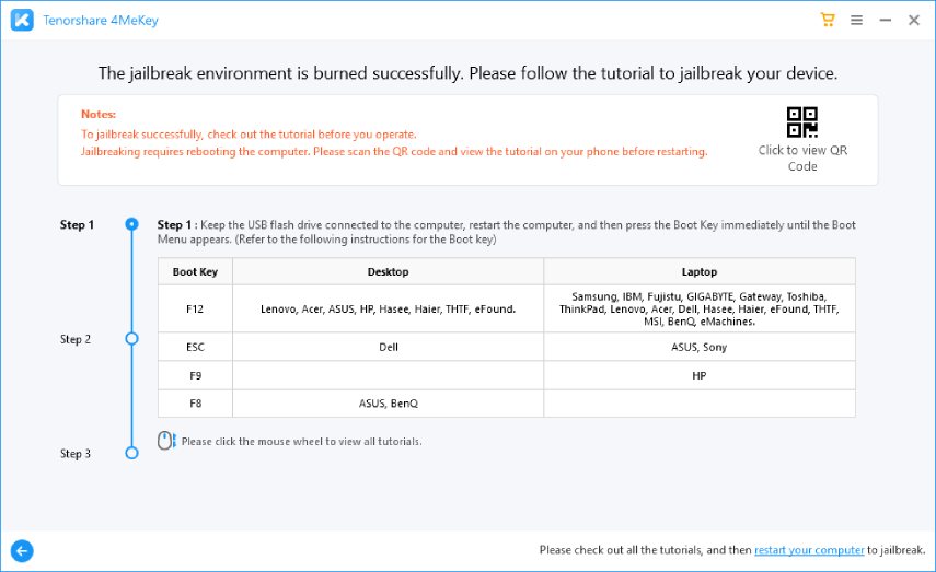 perisian jailbreak berjaya dimasukkan - 4MeKey
