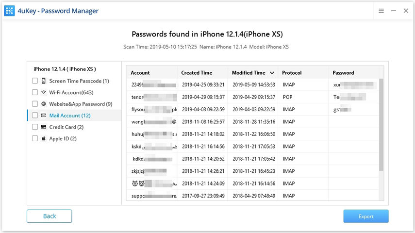 mail account - 4ukey password manager