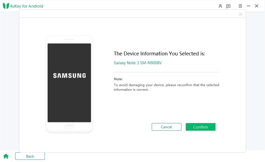 mengesahkan maklumat peranti samsung