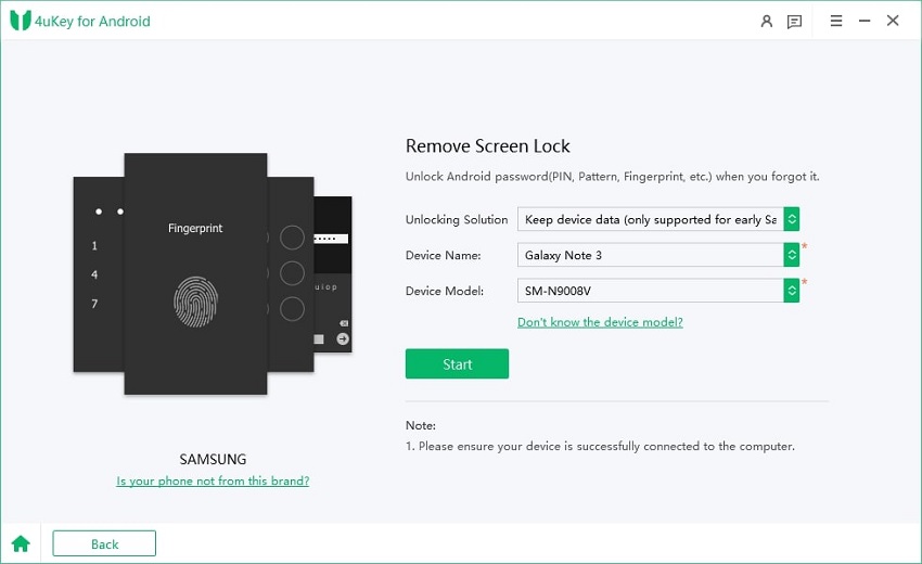 pilih maklumat peranti samsung