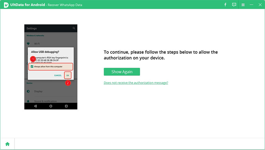 klik tunjukkan sekali lagi mengikut ultdata untuk android