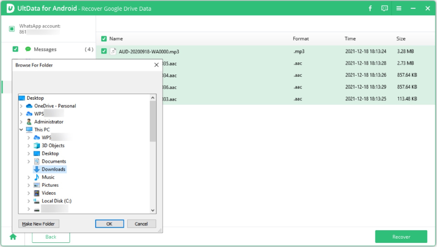 download whatsapp backup from google drive to pc