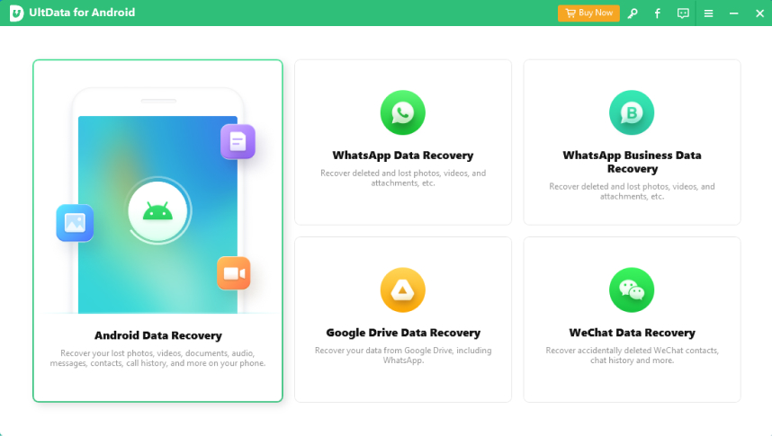 pilih memulihkan ciri foto yang hilang dengan ultdata untuk android