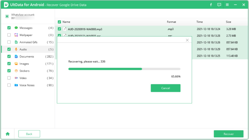 whatsapp backup recovering process