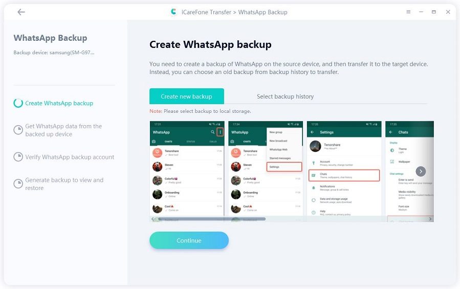 cipta fail sandaran whatsapp di android