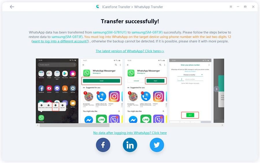 sahkan android sasaran telah log masuk whatsapp dengan icarefone