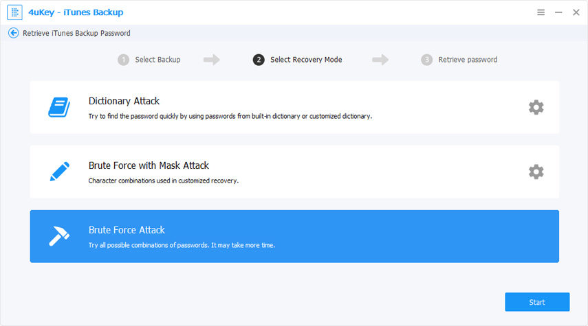 brute force attack - 4ukey itunes backup guide