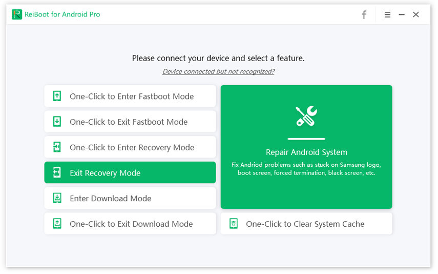 one click to exit recovery mode with Tenorshare ReiBoot for Android - guide