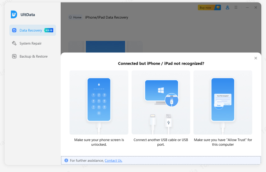 keluarkan iphone daripada mod pemulihan dengan UltData