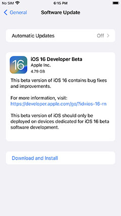 download and install ios 16