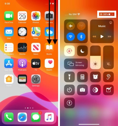 swipe down phone