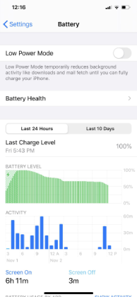 check battery settings