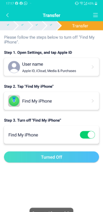 disable find my iphone