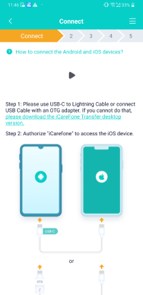 contect devices via otg