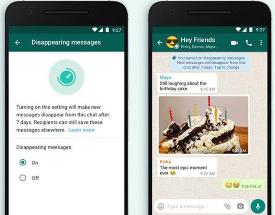 whatsapp disappearing messages
