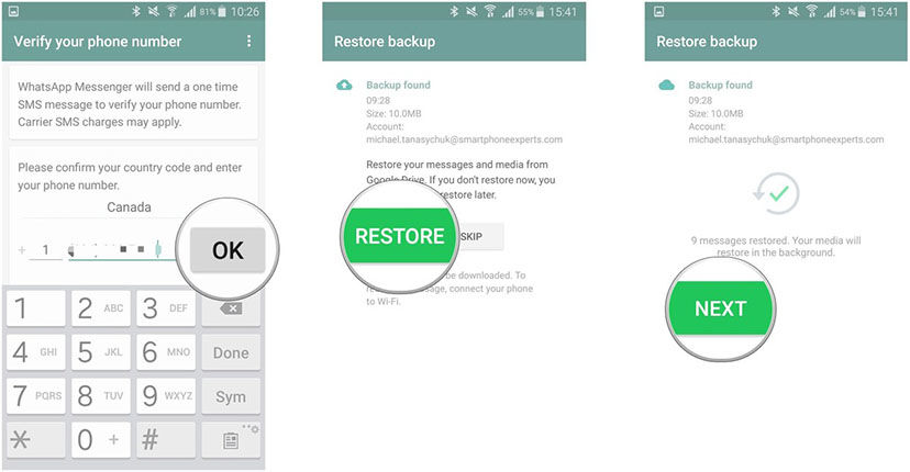 how to transfer whatsapp messages to a new phone