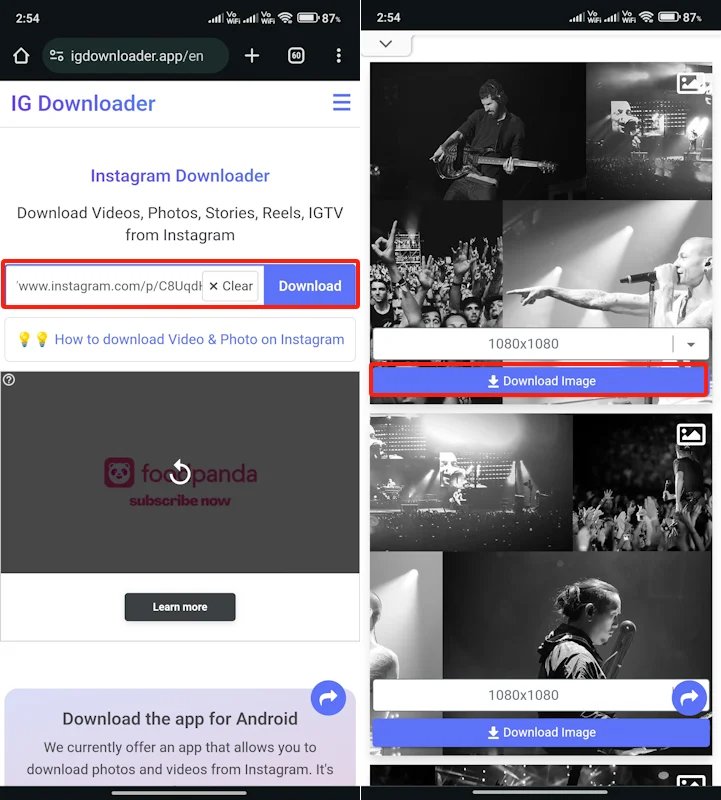 在手機端igdownloader裡下載ins照片