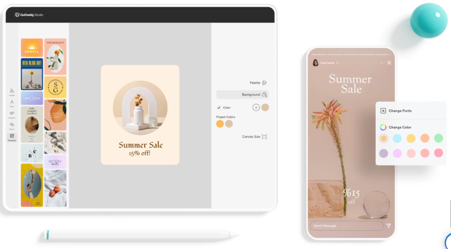 godaddy studio with add word function 