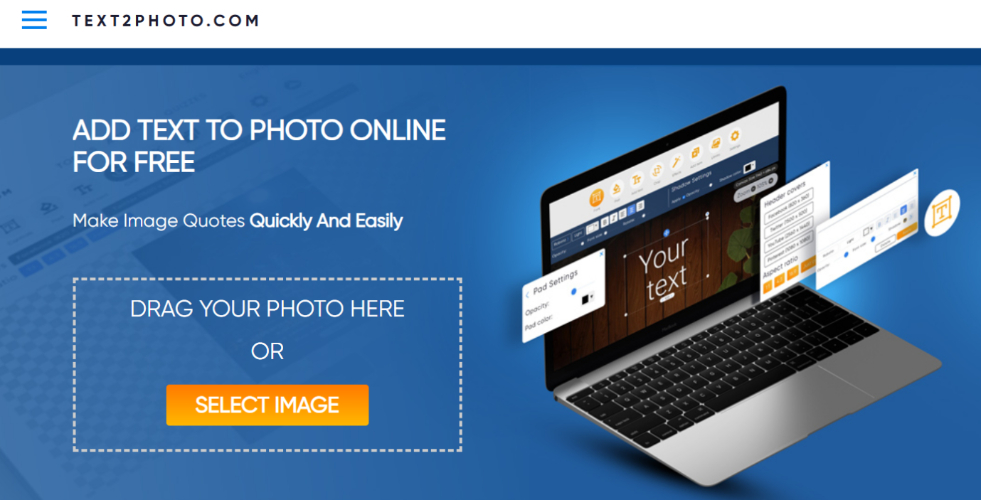 Text2Photo website interface