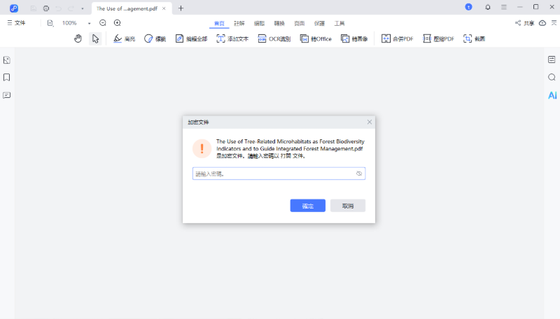 打開文件後，輪入密碼