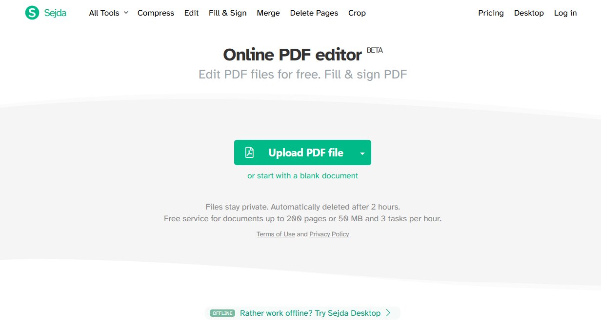 Sejda PDF Editor
