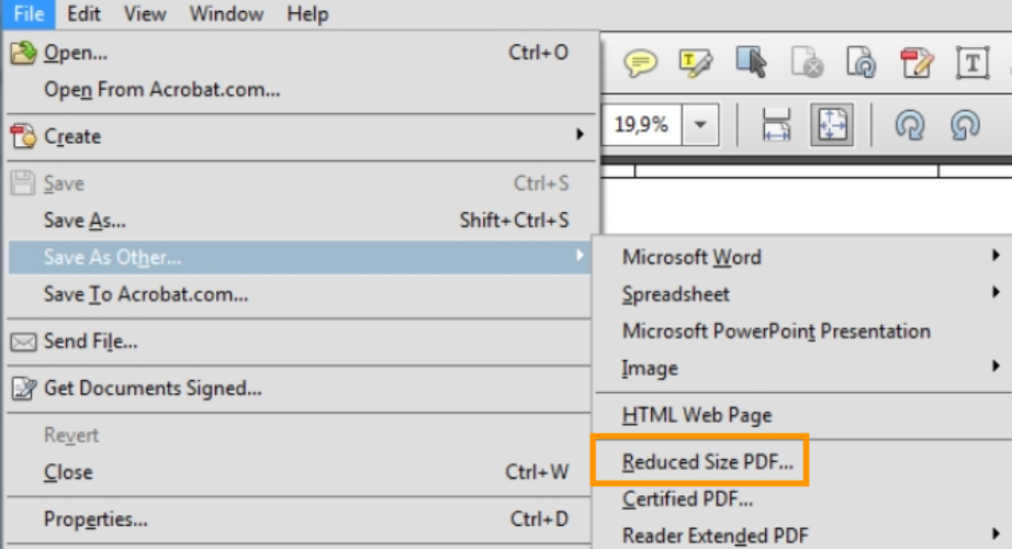 Adobe Acrobat Pro 另存檔案時,選擇減少檔案大小
