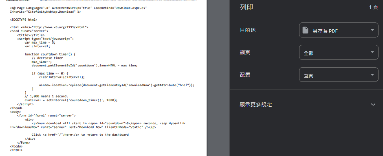 using chorme to convert aspx file to pdf