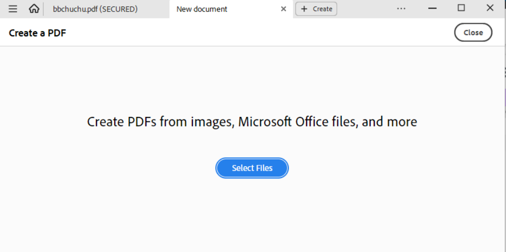 Adobe Acrobat create pdf function