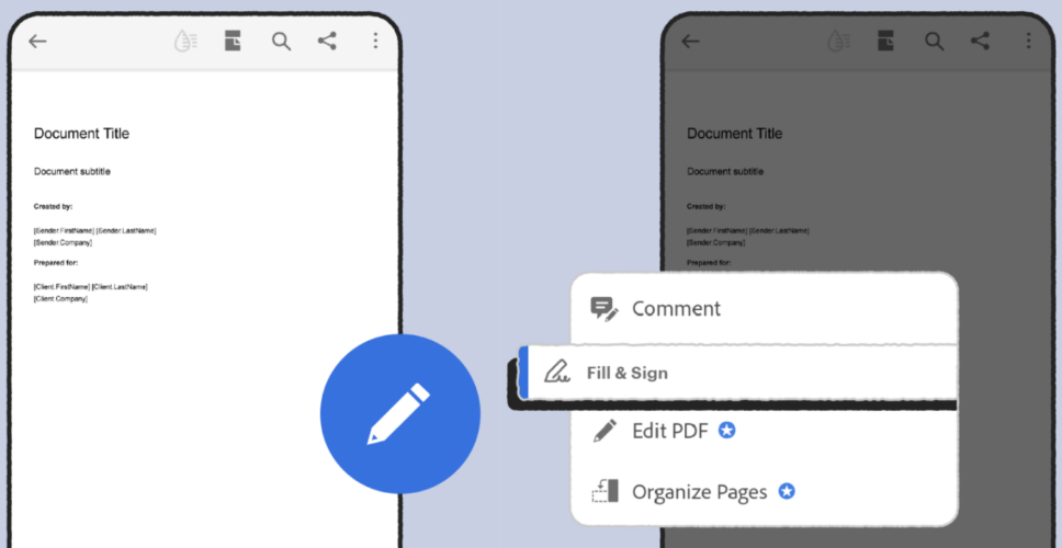 android acrobat app add signature