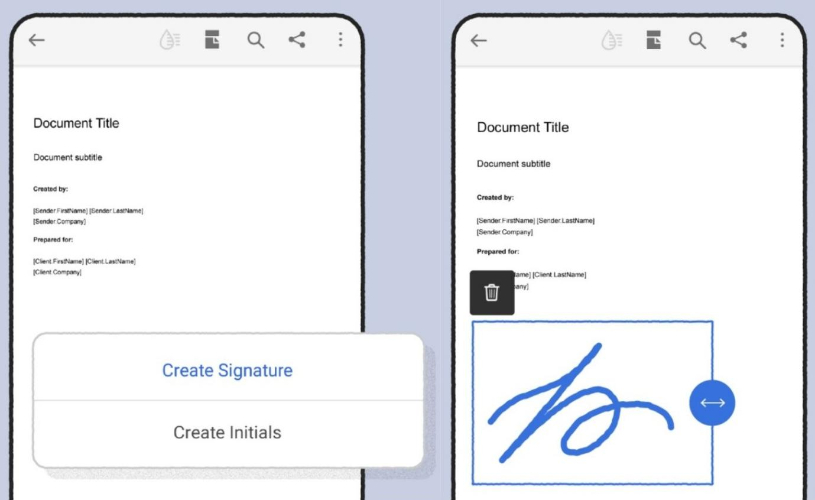 android acrobat app create signature