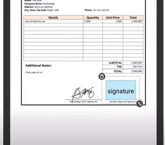 DottedSign app place signature