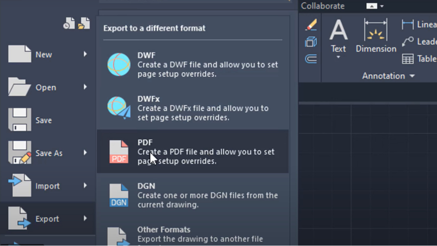 AutoCAD convert to pdf