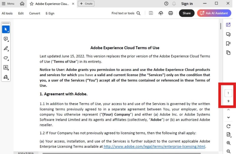Adobe Acrobat Reader直接輸入指定頁碼