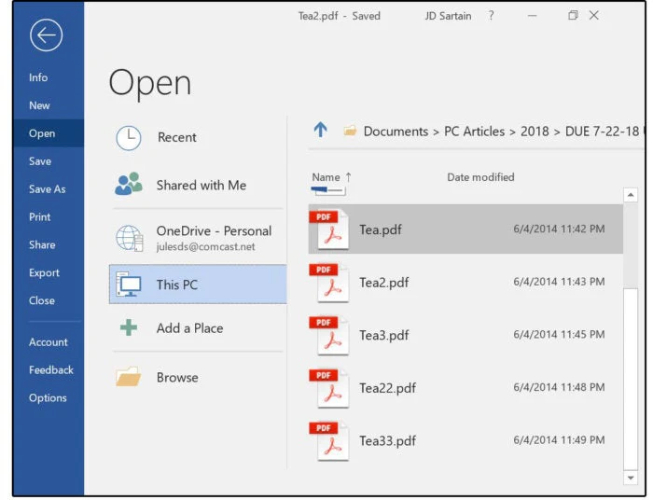 Microsoft PDF Word 변환