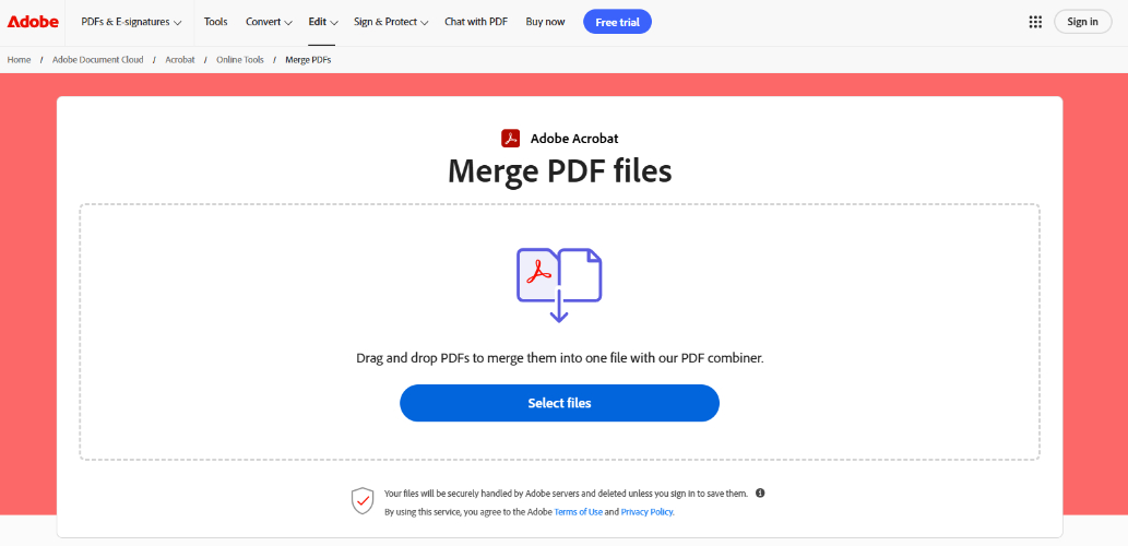 Adobe Acrobat merge pdf