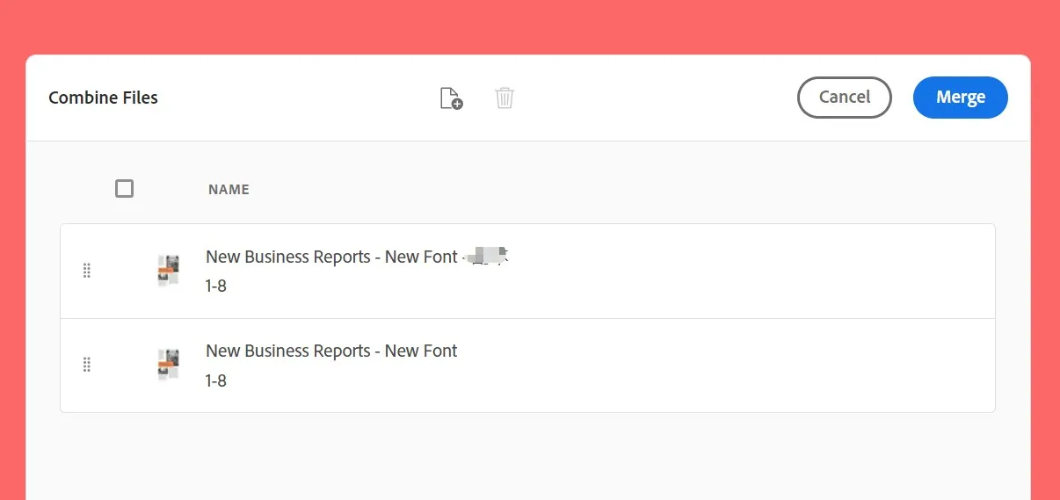 Adobe 線上合併 PDF