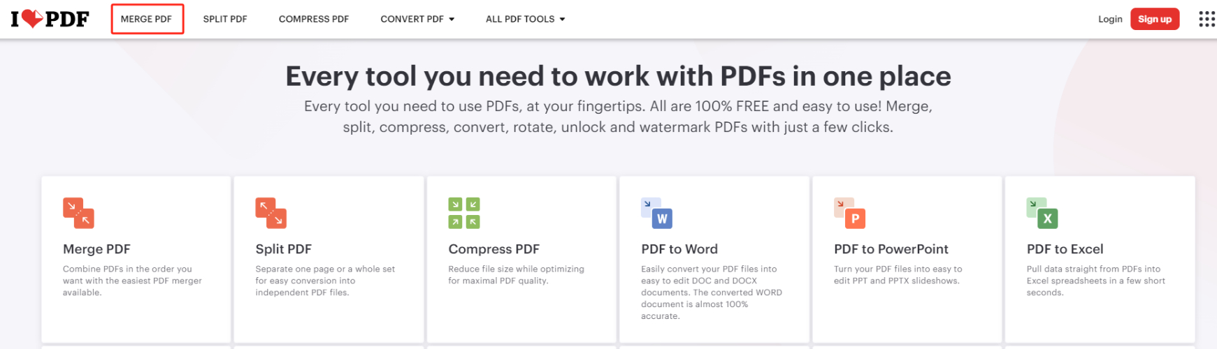 Adobe 線上合併 PDF