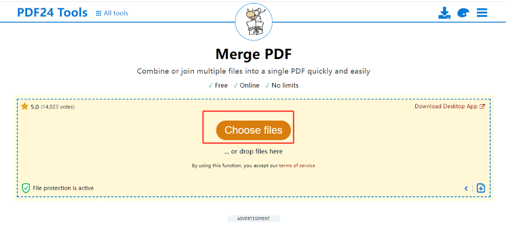 點選「Choose files」上傳PDF