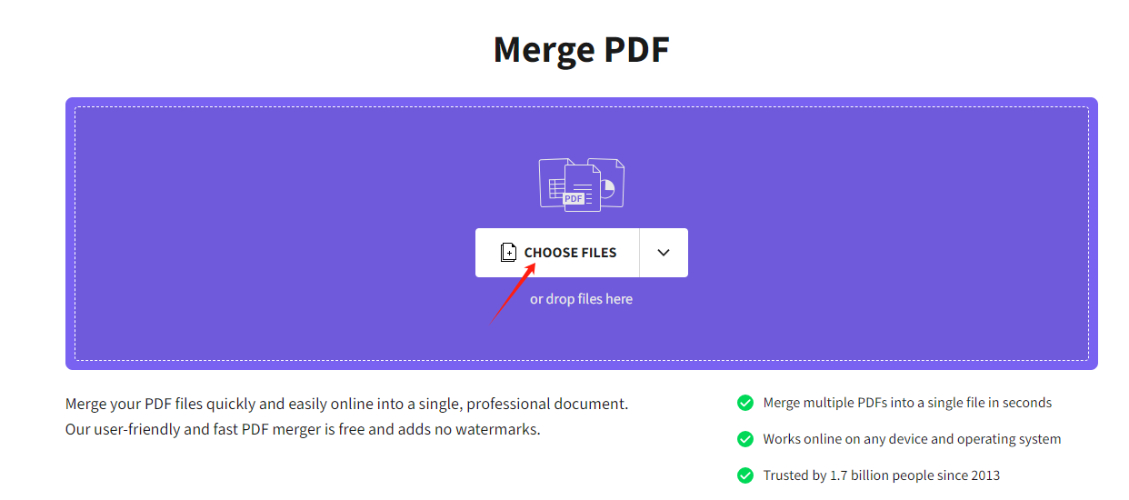 點選「CHOOSE FILES」上傳第一個PDF文件