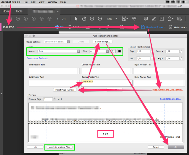 Adobe Acrobat add page number 