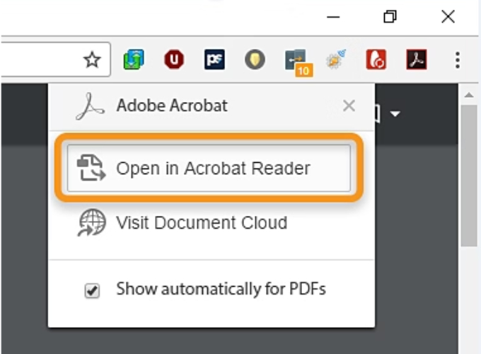 Adobe Acrobat Reader開啟PDF