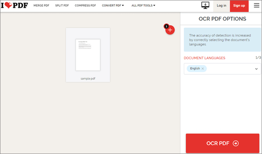 點選「OCR PDF」按鈕處理